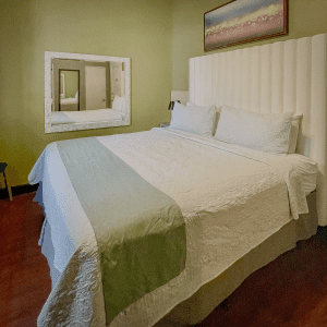 King Premium Room King Bed Close-Up, Canario Boutique Hotel, San Juan, Puerto Rico