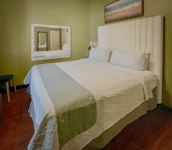 King Premium Room King Bed Close-Up, Canario Boutique Hotel, San Juan, Puerto Rico